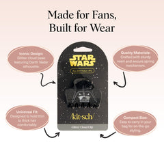 Kitsch Darth Vader clip made from recycled plastic with shimmering finish for day-to-night wear