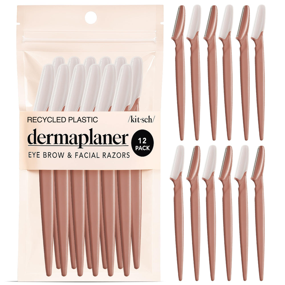 Kitsch dermaplane razor close-up for gentle exfoliation and peach fuzz removal.