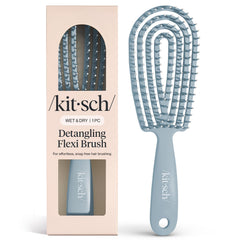 Kitsch Detangler Brush with bendable-frame design for gentler detangling across all hair types.