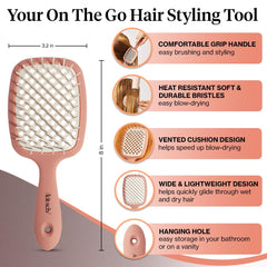 Kitsch detangler soft bristles glide through knots for effortless brushing and reduced tugging
