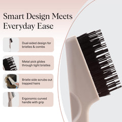 Kitsch hair brush cleaner tool bristles sweep away lint for refreshed brushes.