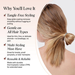 Kitsch hair ties no-damage brown elastics in hand show durable, reusable design