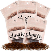 Kitsch hair ties no-damage brown packaging closeup for everyday use