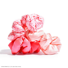 Kitsch Hello Kitty pink print scrunchies close-up for colorful looks.