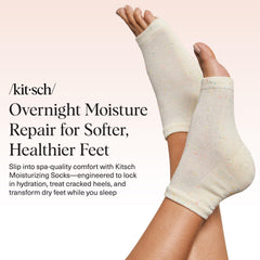 Kitsch insulated gel lining heel socks warming skin to boost lotion absorption during wear