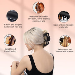 Kitsch jumbo claw clip shown open for quick updo and easy styling.