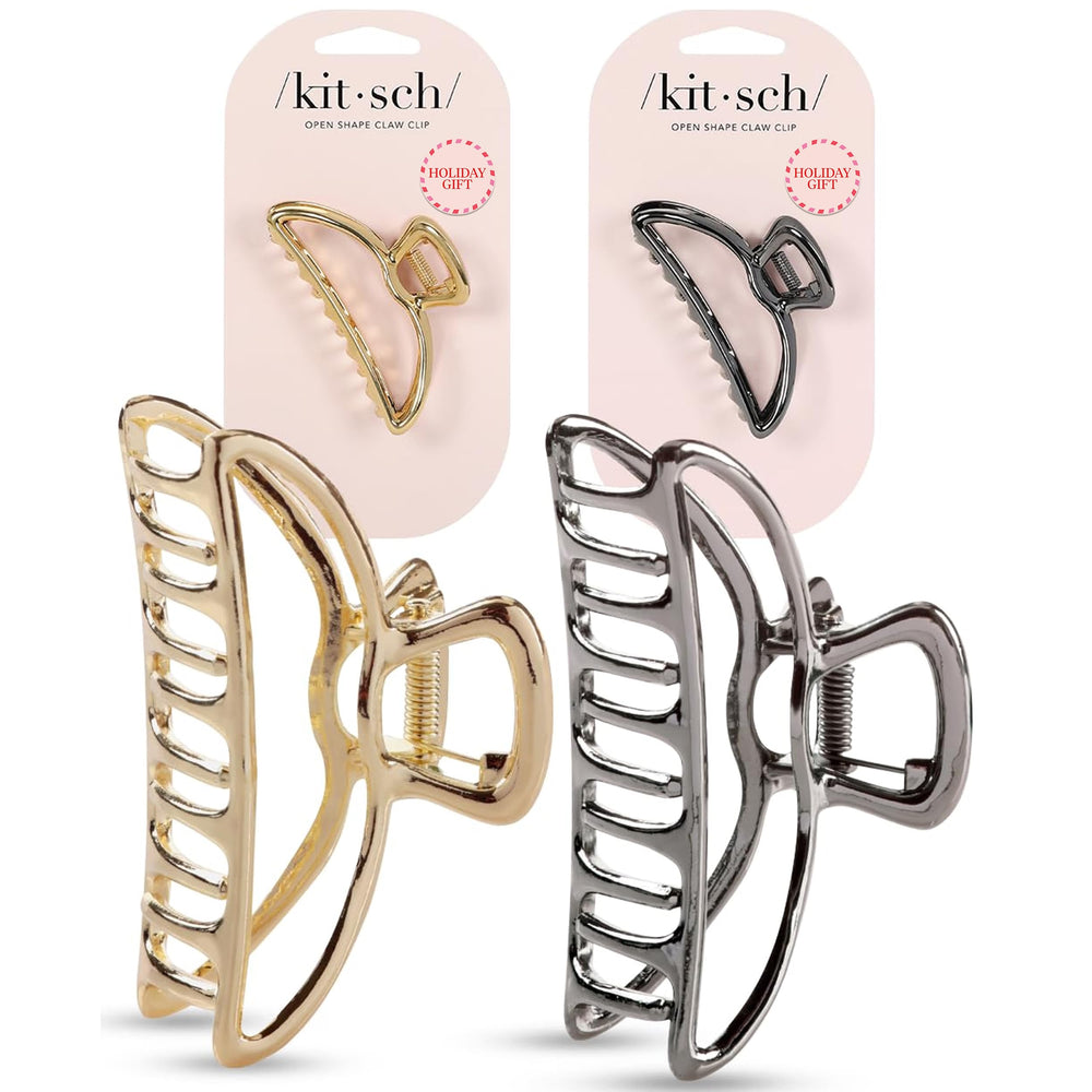 Kitsch metal hair clip gold closeup highlighting polished finish for elegant everyday styling