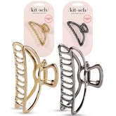 Kitsch metal hair clip gold closeup highlighting polished finish for elegant everyday styling