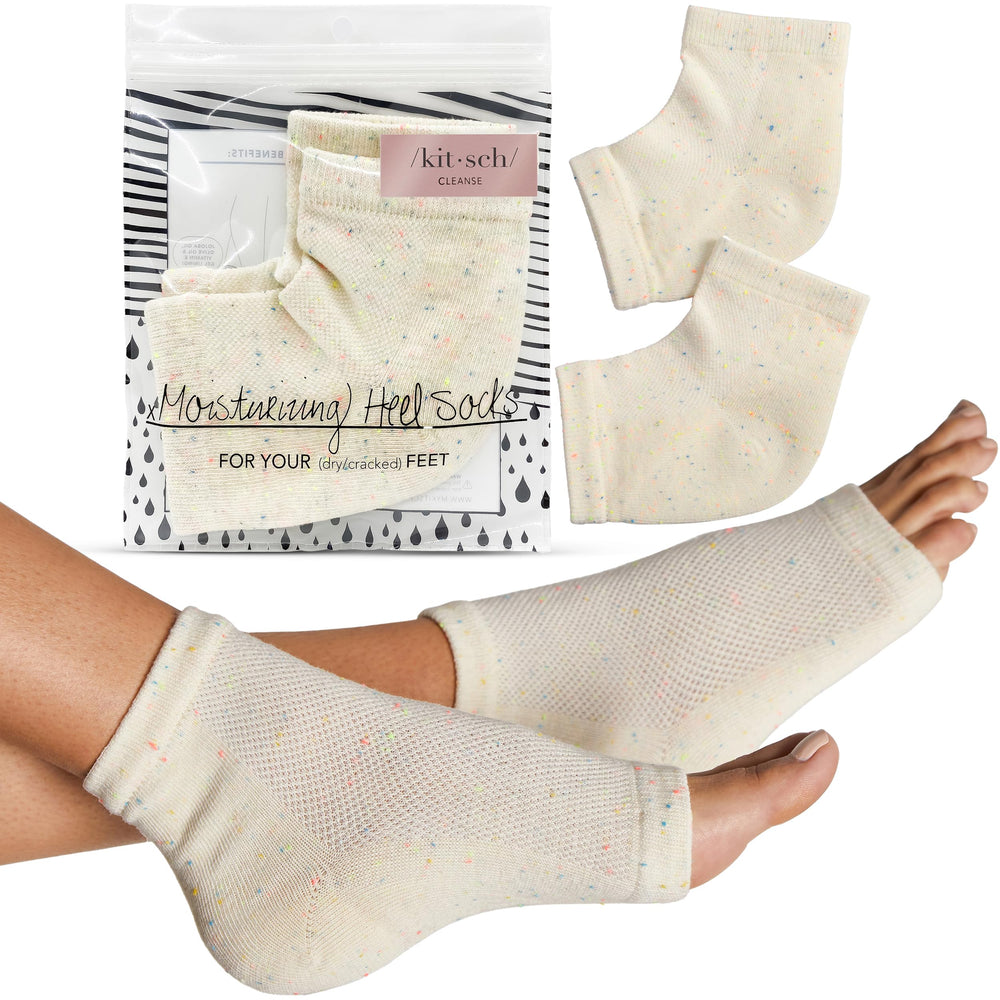 Kitsch Moisturizing Socks with open-toe design for at-home hydration and pedicure comfort