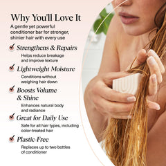 Kitsch Rice Water Conditioner Bar highlighting rice protein for nourished strands.