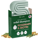 Kitsch Rosemary & Biotin Shampoo Bar packaging highlights eco-friendly design for sustainable routines.