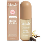 Kitsch Rustic Vanilla bottle front with warm tonka and cedar notes for everyday scent.