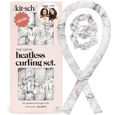 Kitsch satin heatless curling set 34-inch rod offers overnight no-heat curls with minimal frizz.
