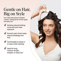Kitsch satin heatless curls set for easy morning wake-up styling