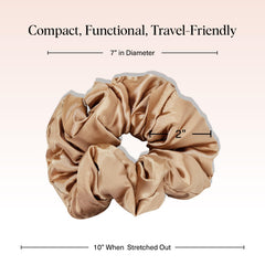 Kitsch satin scrunchies charcoal close-up showcases smooth fabric and no-crease design.