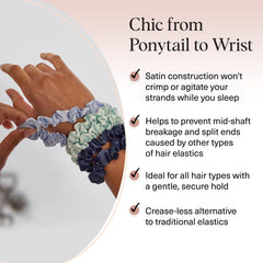 Kitsch Garden Bouquet scrunchie on model ponytail for all-day secure comfort.