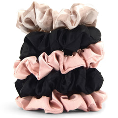 Kitsch satin scrunchies pack front view for frizz-free daily wear