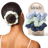 Kitsch scrunchies close-up shows gentle hold for all hair types.