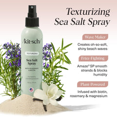 Kitsch Sea Salt Spray ingredients rosemary close-up highlight nourishing biotin benefits.