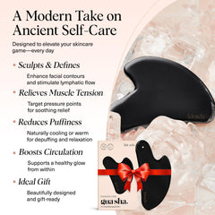 Kitsch stainless gua sha chin area focus for contouring and gentle lymphatic guidance.