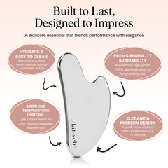 Kitsch gua sha tool used on shoulders for body contouring and tension release