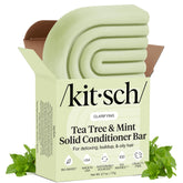Kitsch Tea Tree & Mint Conditioner Bar packshot highlighting compact sustainable hair care for on-the-go