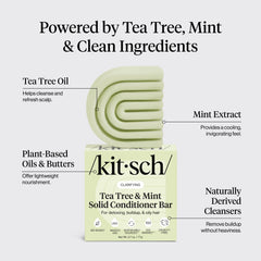 Kitsch conditioner bar texture close-up showing smooth, lightweight hydration without weighing hair down
