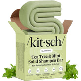 Kitsch Tea Tree & Mint Shampoo Bar closeup showing refreshing scalp cleanse