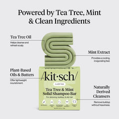 Kitsch Tea Tree & Mint bar on hair post-wash feels light