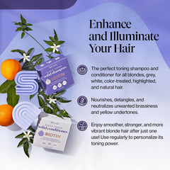 Kitsch toning purple shampoo bar neutralizes brass to reveal brighter blonde tones.