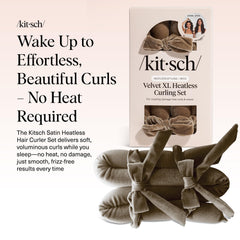 Kitsch Velvet XL overnight curler set in action for heatless waves and easy styling.