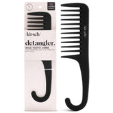 Kitsch wide-tooth detangler comb curved-handle for easy detangling of curly hair.