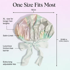 Kitsch XL satin bonnet adjustable-fit ties showcase customizable comfort during nightly wear.