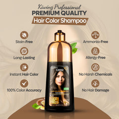 Kiwinz Professional in-use application demonstrates even grey hair coverage