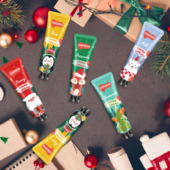 KIYTARBOO snowman-pattern hand cream on display for festive use