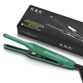 K&K mini flat iron with 3/10 inch plates for precise pixie-cut styling