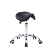 KKTONER rolling saddle stool front view with adjustable height for comfortable seating.