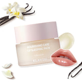 Klavuu Lip Mask Sleeping Pack Vanilla jar closeup highlighting overnight hydration.