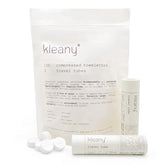 Kleany 100 compressed towel tablets in packaging for travel convenience