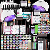 Klemon acrylic kit powders offer vibrant color for durable at-home nails.