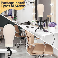 Klvied cork canvas head is odor-free and sturdy for wig making