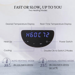 KmaxShip paraffin wax machine dual LED panel shown for easy temperature tracking.