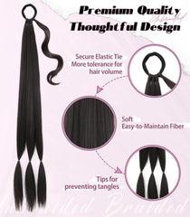 Kmzbasg wrap-around elastic-band attachment demonstrates quick secure fit for confident styling.