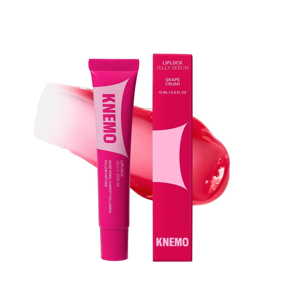 KNEMO LipLock Jelly Serum bottle delivers long-lasting hydration for dry lips.