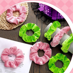 Knitgrip soft velvet pink scrunchie offers gentle hold and comfort for daily wear.