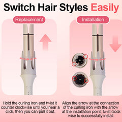 KNJOQ 32mm wand close-up for voluminous soft curls