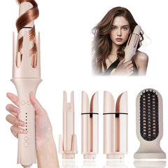 KNJOQ automatic curling iron set front view for versatile styling options