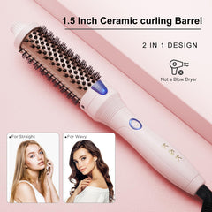 K&K Tourmaline Ionic Hot Brush in action delivering fast, lasting curls.