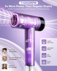 KNKA hair dryer LCD display and rotating nozzle for precise control.