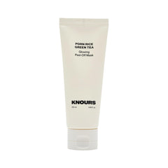 Knours PDRN Rice & Green Tea Glowing Peel Off Mask jar closeup highlights hydrating glow